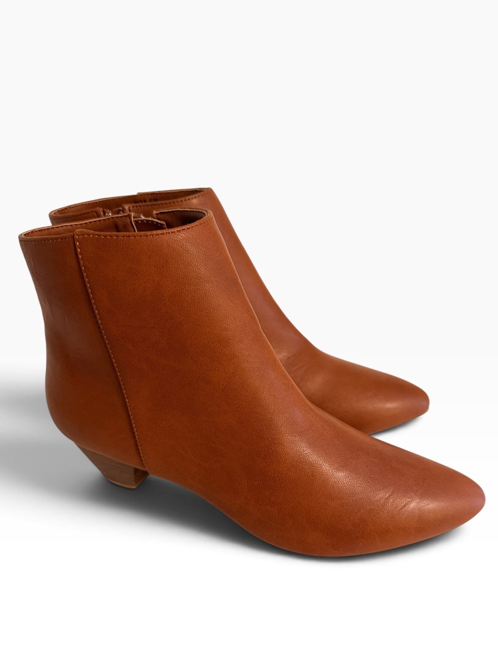 CL by Laundry Cognac Pointed Toe Low Heel Bootie 8